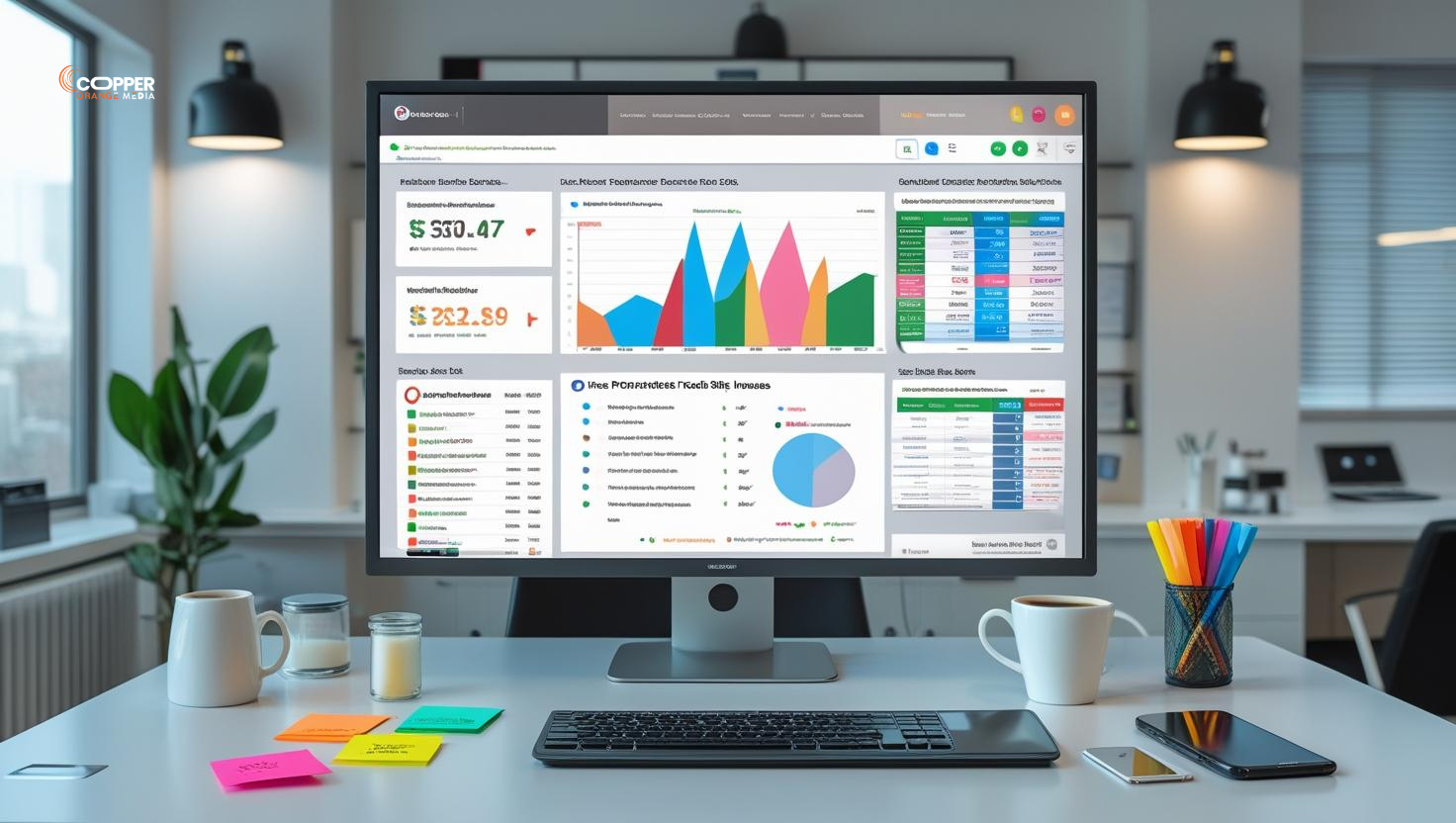 Step-by-step SEO audit process with icons for technical, on-page, content, backlinks, and local SEO