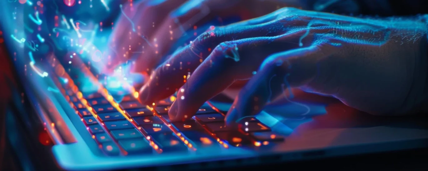 a man is using his laptop