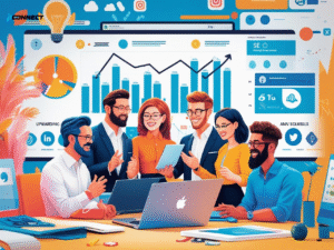 Team of digital marketing experts in the USA working on SEO, PPC, and social media strategies