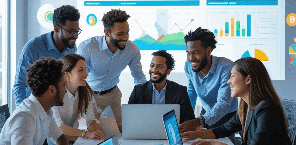 Digital marketing agency team in the USA planning online strategies