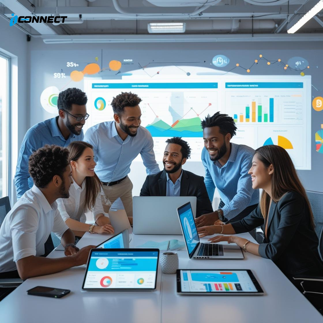 Digital marketing agency team in the USA planning online strategies