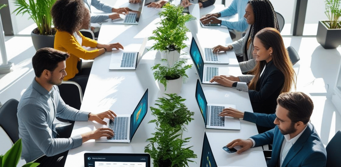 Digital marketing agency USA team working on SEO and social media strategies