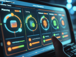 Software release management workflow infographic