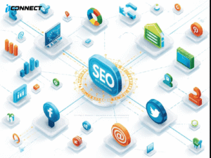 Full-service digital marketing agency concept illustration USA