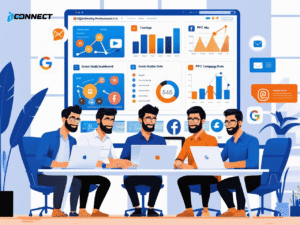 Digital Marketing Experts Collaborating in U.S. Office
