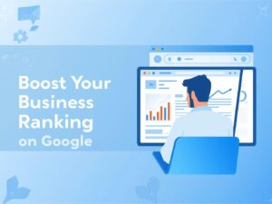 SEO expert optimizing a website to rank higher on Google for a small business