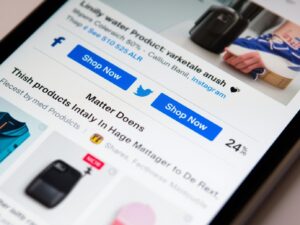 Example of Facebook and Instagram ad posts on a smartphone