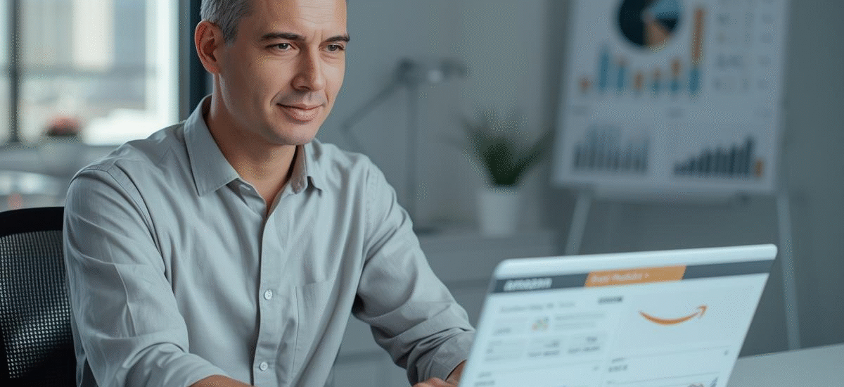 a person is using his laptop in his office