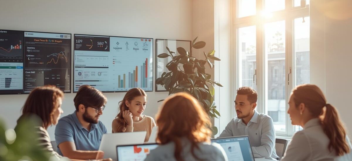 A modern digital marketing agency office in the USA,