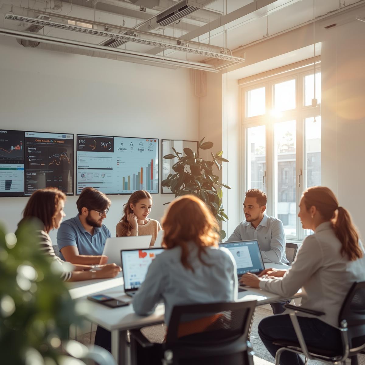 A modern digital marketing agency office in the USA,